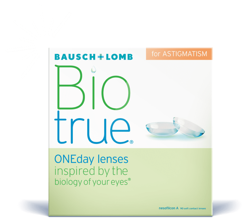 Box of Biotrue ONEday daily contact lenses for Astigmatism.