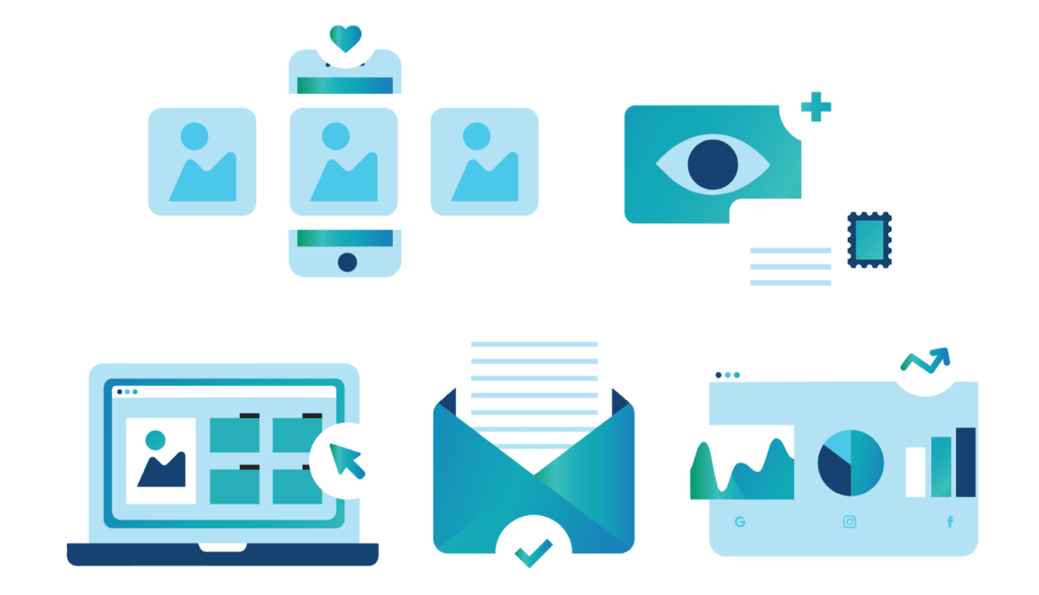 Illustration showing the resources and opportunities available for eye care professionals from Bausch + Lomb.